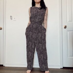 Whistles black and white polka dot jumpsuit medium